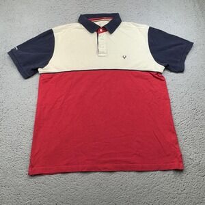 Solly Sport Polo Shirt Men Extra Large Navy Red Colorblock Portofino Allen Pique